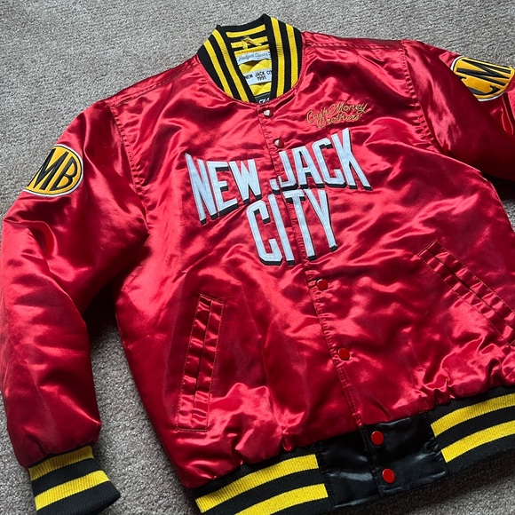 VTG 00s / Y2K New Jack City Headgear Classics Men’s Satin Bomber Jacket - Picture 5 of 9